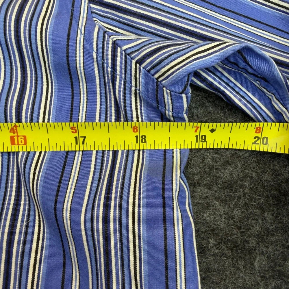 Ralph Lauren Button Down Shirt Kids L 14-16 Blue Striped Casual Long‎ Sleeve